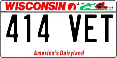 WI license plate 414VET