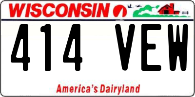 WI license plate 414VEW