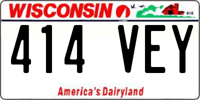 WI license plate 414VEY