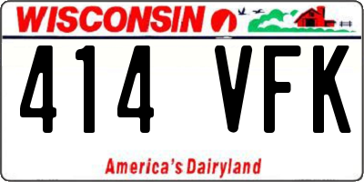 WI license plate 414VFK