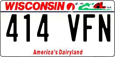 WI license plate 414VFN