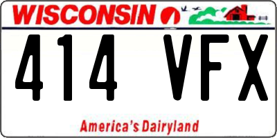 WI license plate 414VFX