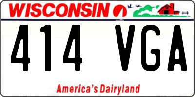 WI license plate 414VGA