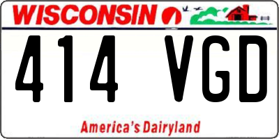 WI license plate 414VGD