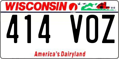 WI license plate 414VOZ