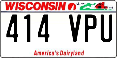 WI license plate 414VPU