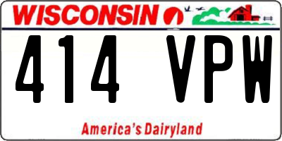 WI license plate 414VPW
