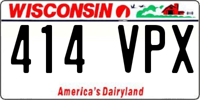 WI license plate 414VPX