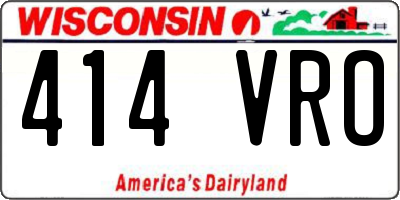 WI license plate 414VRO