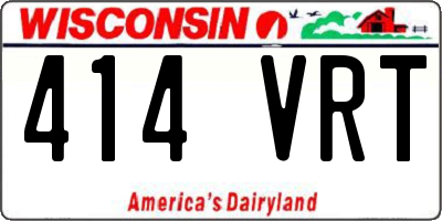 WI license plate 414VRT