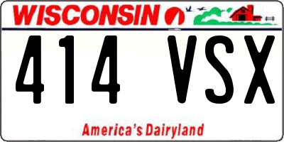 WI license plate 414VSX