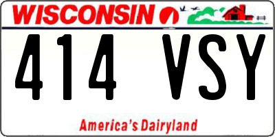 WI license plate 414VSY
