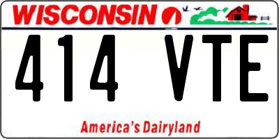 WI license plate 414VTE