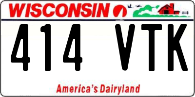 WI license plate 414VTK