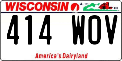 WI license plate 414WOV