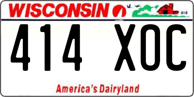 WI license plate 414XOC