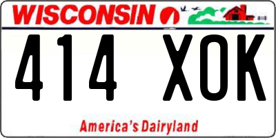 WI license plate 414XOK