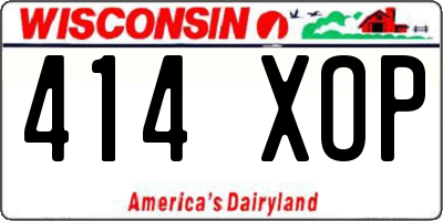 WI license plate 414XOP