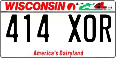 WI license plate 414XOR