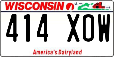 WI license plate 414XOW