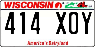 WI license plate 414XOY