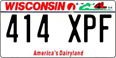 WI license plate 414XPF