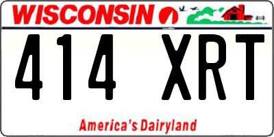 WI license plate 414XRT