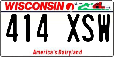 WI license plate 414XSW
