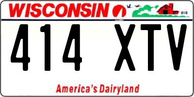 WI license plate 414XTV