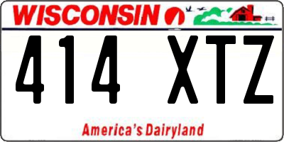 WI license plate 414XTZ