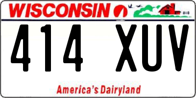 WI license plate 414XUV