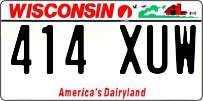 WI license plate 414XUW