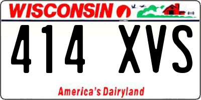 WI license plate 414XVS