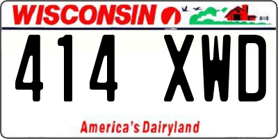 WI license plate 414XWD