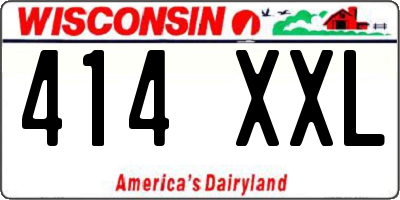 WI license plate 414XXL