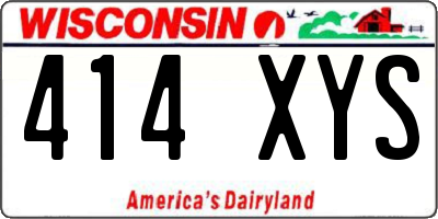 WI license plate 414XYS