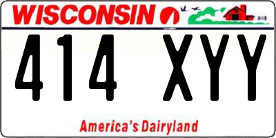 WI license plate 414XYY