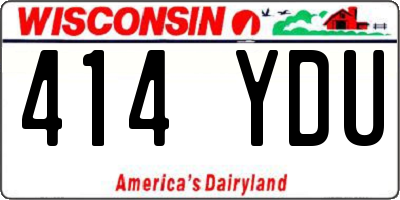 WI license plate 414YDU