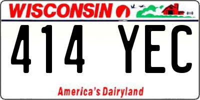 WI license plate 414YEC