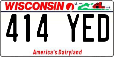 WI license plate 414YED