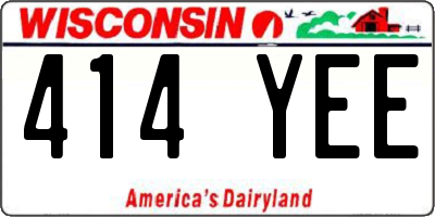 WI license plate 414YEE