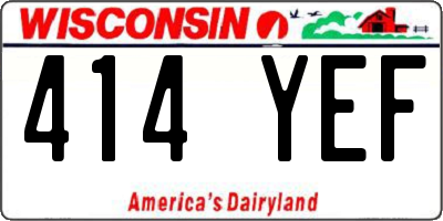 WI license plate 414YEF