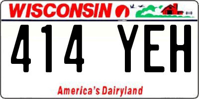 WI license plate 414YEH