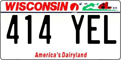 WI license plate 414YEL