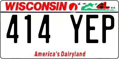 WI license plate 414YEP