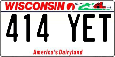 WI license plate 414YET