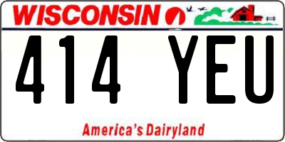 WI license plate 414YEU