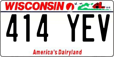 WI license plate 414YEV