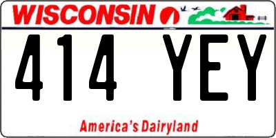 WI license plate 414YEY