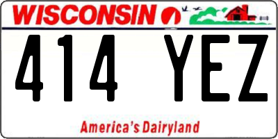 WI license plate 414YEZ